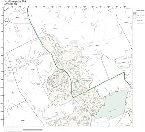 Amazon.com: ZIP Code Wall Map of Northampton, PA ZIP Code Map Laminated