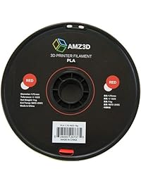 Filamento para impresora 3D PLA, rojo, de 1,75 mm   Carrete de 1 kg (2,2 libras)   Precisión dimensional +   0,03 mm