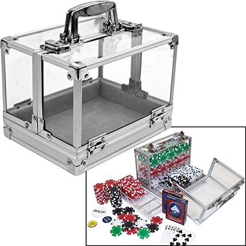 Trademark 600-Piece Clear Acrylic Case - Holds 6 Chip Trays Poker Chip Case (Clear) - Thumbnail 4