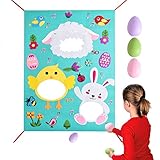 Max Fun Bean Bag Toss Games with 3 DIY Balls for Kids Party Favor(Easter Toss Game)