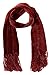 Peach Couture Women Metallic Shimmer Sheer Mesh Glitter And Sparkle Fringe Scarf Maroon