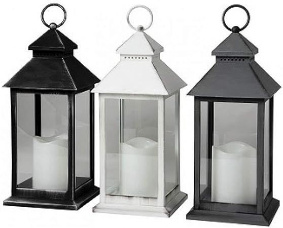 Mediablue LED-Windlicht Laterne Leuchte Stalllaterne Schwarz Antik