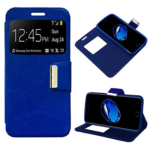 Cool Flip Cover Case for iPhone 7 Plus/iPhone 8 Plus Smooth Leatherette Blue