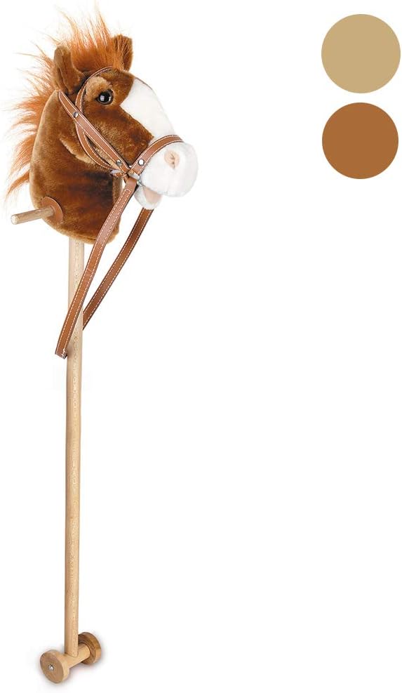 Toyrific 99 cm Hobby Horse Toy with Sounds, Strong Grip Handles and Wheels, Dark Brown