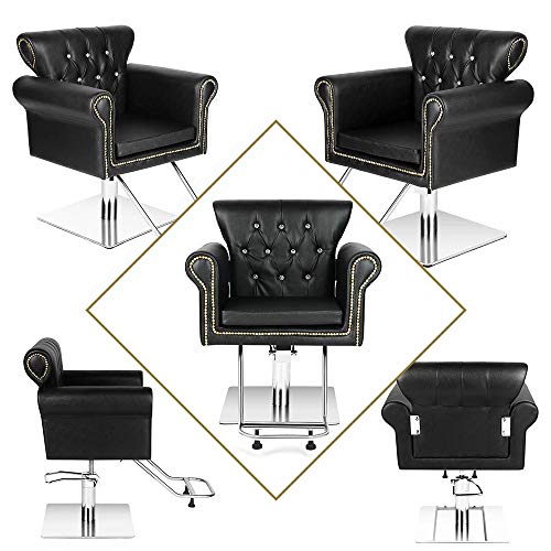 Vintage Styling Barber Chair Antique Hydraulic Hair Spa Salon Chairs Beauty Equipment (Black)