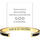 God Is In Control Motivational Color Bangle,Tube Motivational Bracelet for Women Men, Stainless Steel Self Worth Inspirational Engraved Cuff Bracelets With Hidden Message Christian Faith Jewelry Gift