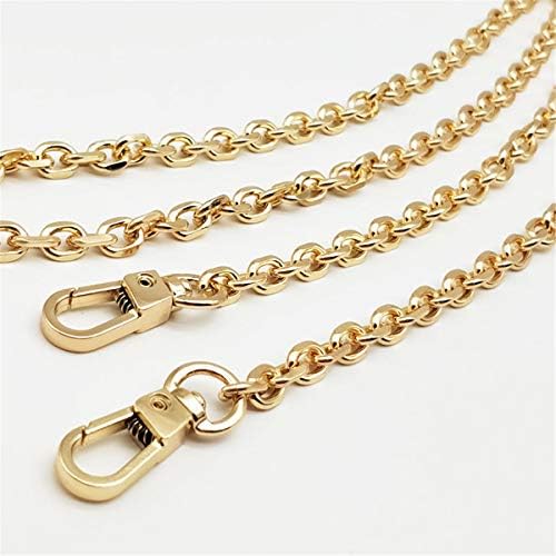 Wide 7mm O Type Edging Golden Chain Strap with Small Buckle for Women Purse Bag Straps Replacement Crossbody/Shoulder Bag Chain Strap (YRBS) (Length 31 inch)
