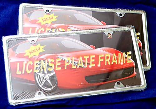 2x Slim Style Steel License Plate Frame Chrome 4 Holes
