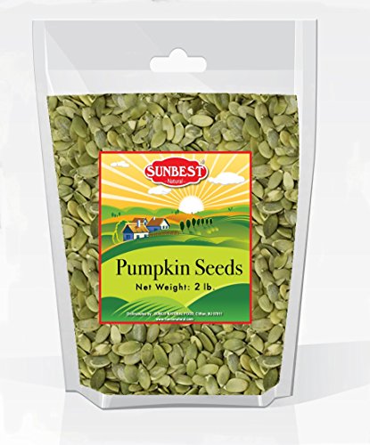 SUNBEST Shelled Unsalted Raw Pumpkin Seeds/Pepitas Raw, No Shell, Pumpkin Seed Kernels (Raw, 2 Lb)