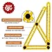 Amenitee Angle Layout Measuring Ruler- Ultimate Irregular Shape Copy Tool-Universal Angularizer Ruler - Easy Angle Ruler-Multi Angle Measuring Tool-ABS Bolts and Nuts-Ultimate Template Tool(Yellow)