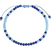 Jewever Agate Beads Anklet Bracelet for Women Healing Energy Crystals and Gemstones Beach Foot Beaded Jewelry Gifts