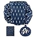 Westspark Travel Cosmetic Bags, Lazy Makeup Storage Bag Drawstring Large Capacity Folding Toiletry Bags, Waterproof Quick Pack Magic Bags with Zipper & Drawstrings(Navy Blue)