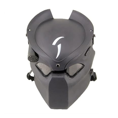 Taktische schützende Paintball Airsoft Metall Mesh Alien und Predator CS Feld Infrarot-Lampe Full Face Maske WorldShopping4U