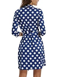 MISS MOLY Vestido cruzado para mujer Lunares Sexy sin mangas por encima de la rodilla Cuello en V Vestidos cortos con cinturón