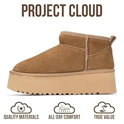 Project Cloud 100% Genuine Leather Ankle Boots for