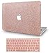 KECC Compatible with MacBook Air 13 inch Case 2022 2021 2020 2019 2018 Release M1 A2337 A2179 A1932 Plastic Hard Shell for MacBook Air 13.3 inch + Keyboard Cover, Rose Gold Sparkling