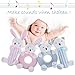 Godr Baby Rattle Plush Soft Toys Newborn Gift Crib toy 5.5in 2.7in Pink Rabbits Bunny - Christmas Baby Infant Toys Gift