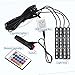 Car LED Strip Interior Light Kit Under Dash Lighting YITAMOTOR Atmosphere Neon Lights, 16 Colors 36 LED 5050 SMD Multicolor RGB Wireless IR Remote Control, 4pcs, Waterproof, DC 12V