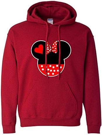 Natural Apparel Hoodies For Women Minnie Mouse Head Disney Most Popular Shirts (Red,X-Large)