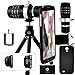 Camkix Samsung Galaxy S4 Camera Lens Kit including a 12x Telephoto Lens / Fisheye Lens / 2 in 1 Macro Lens and Wide Angle Lens / Mini Tripod / Universal Phone Holder / Telephoto Lens Holder Ring / Hard Case for S4 / Velvet Phone Bag / CamKix Microfiber Cleaning Cloth.