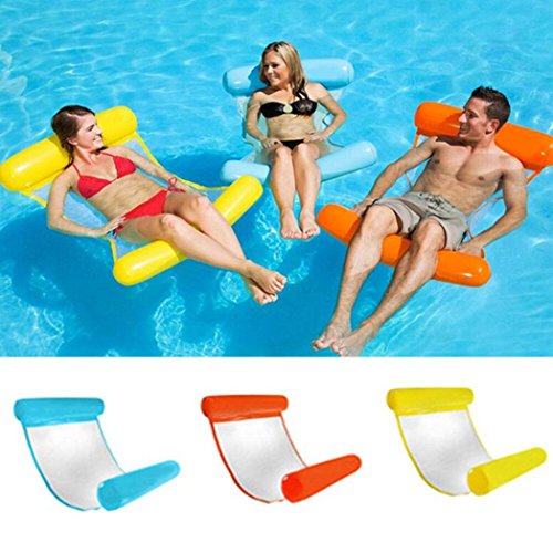 Boofab Water Lounger Hammock Pool Float Inflatable Rafts Swimming Pool Air Lightweight Floating Chair Portable Swimming Pool Mat Suitable for Adults and Kids (Red) - Thumbnail 4