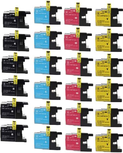 Virtual Outlet ® 24 Pack Compatible Inkjet Cartridges for Brother LC-75 LC75 LC 75 LC-75XL, LC-75BK LC-75C LC-75M LC-75Y High Yield Compatible with Brother MFC-J6510DW, MFC-J6710DW, MFC-J6910DW, MFC-J280W, MFC-J425W, MFC-J430W, MFC-J435W, MFC-J5910DW, MFC-J625DW, MFC-J825DW, MFC-J835DW (6 Black, 6 Cyan, 6 Magenta, 6 Yellow)