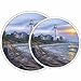 Reston Lloyd, Burner Covers For Electric Stovetop, Decorative Lightweight Tin Covers, Set of 4 (2-8 inch & 2-10 inch), Conceals Messy Drip Pans, Lighthouse