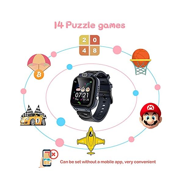 Kids-Smart-Watch-Phone-for-Boys-Girls-27-in-1-Game-Video-Smart-Watch-for-Kids-Children-HD-Touch-Screen-Recorder-Music-Alarm-Clock-Calculator-Camera-Birthday-Age-3-12-Years-Old-Black Vannico Kids Smart Watch, 14 Games SOS Phone Watch for Boys Girls, Video Smart Watches for Kids with HD Touch LCD Music…