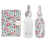 JAVOedge Blue / Pink / Turquoise Pastel Raindrops RFID Blocking Passport Case with Pen Holder, 2 Matching Luggage Tags