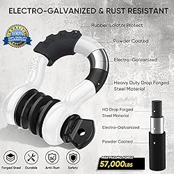 TICONN 2 Pack D Ring Shackle with 7/8" Screw Pin