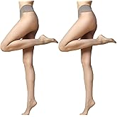 Ms.Myland 2 Pairs Women's Sheer Tights 8D Ultra Thin Soft Nylon Regular Panty Multicolour Sheer Anti-slid Pantyhose