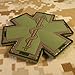 Medical Cross PVC EMS Patch Compatible with Velcro, Tactical Medic Patch for Backpacks, Paramedic, EMT & Combat Use (OD Green)