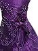 Little Girls Embroidered Beaded Flower Girl Birthday Party Dress with Petticoat Purple 4t-5t