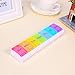 7 Day Pill Organizer 2 Times a Day - Weekly Medicine Dose Organizer Box, Vitamin Holder Case, Big Pill Container Box, 7 Day AM PM (Rainbow Easy Push)