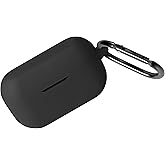 Geiomoo Silicone Case for Technics EAH-AZ100-K, EAH-AZ100-S, Soft Flexible Scratch Resistant Protective Cover with Carabiner (Black)