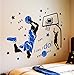 KeLay Fs 3D Basketball Wall Decals Slam Dunk Basketball Wall Decor Sports Decals Basketball Player Wall Stickers for Boys Room Bedroom Decor