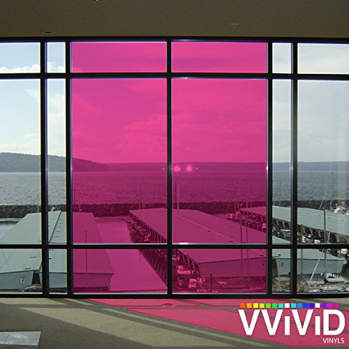 VViViD Transparent Colorful Vinyl Window Tinting Sheets (6ft x 5ft, Pink) - Thumbnail 2