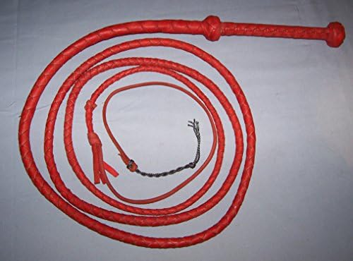 Redhide 10 foot 4 Plait Real Cowhide Leather Ausse Redhide Style BULLWHIP