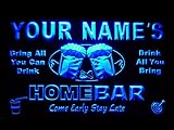 p-tm-b Name Personalized Custom Home Bar Beer Neon Light Sign Blue
