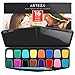 Face Painting Kit - 16 Colors with Brush, Stencils & Tattoos