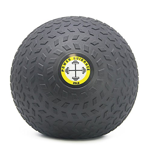 POWER GUIDANCE Slam Ball, Medicine Ball, Weight Available: 6, 8, 10, 15, 20, 25, 30 Lbs, Great for Core Training & Cardio Workouts (25)