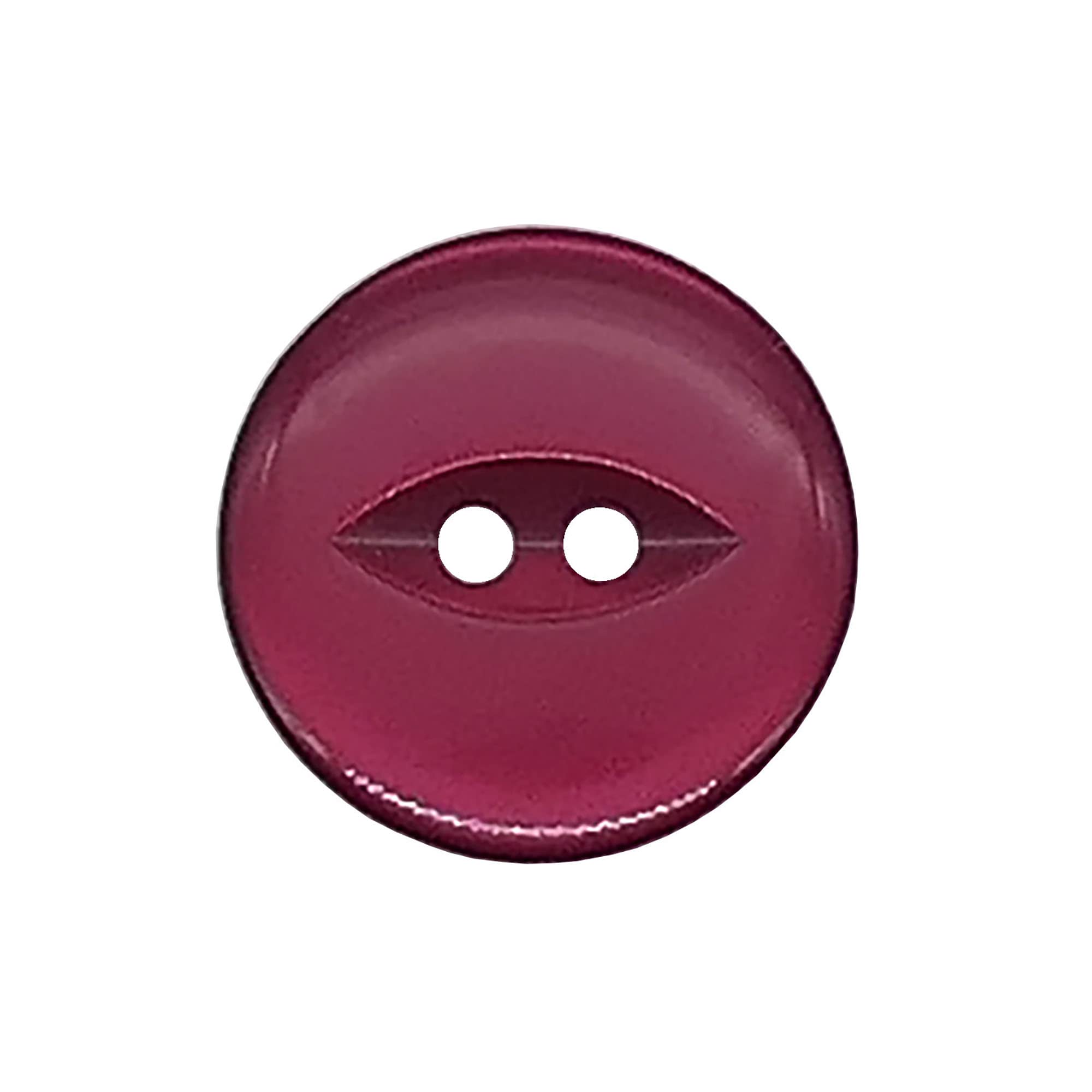 The Bead Shop 20 Pack Round Fish Eye Buttons, Baby Buttons, Sewing, Knitting & Crafts - Cerise 19mm / 30 Lignes