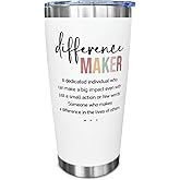 SOL VIBES Difference Maker Tumbler, 20 Oz Stainless Steel - Motivational, Office, Work Gifts for Women - Anniversary, Christmas, Birthday, Thank You Gifts for Boss, Leader, Employee, Coworker, Teacher
