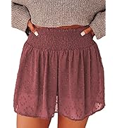 Asvivid Casual Elastic High Waist Sheer Mesh Swiss Dot Shorts Summer Loungewear Casua Shorts for ...