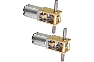 ANREAK 2Pcs DC 12V 136RPM Φ3x10mm Double Shaft GW1812 N20 Miniature Worm Gear Motor 3-12V 4-381RPM Small Drive Reducer (12-136)
