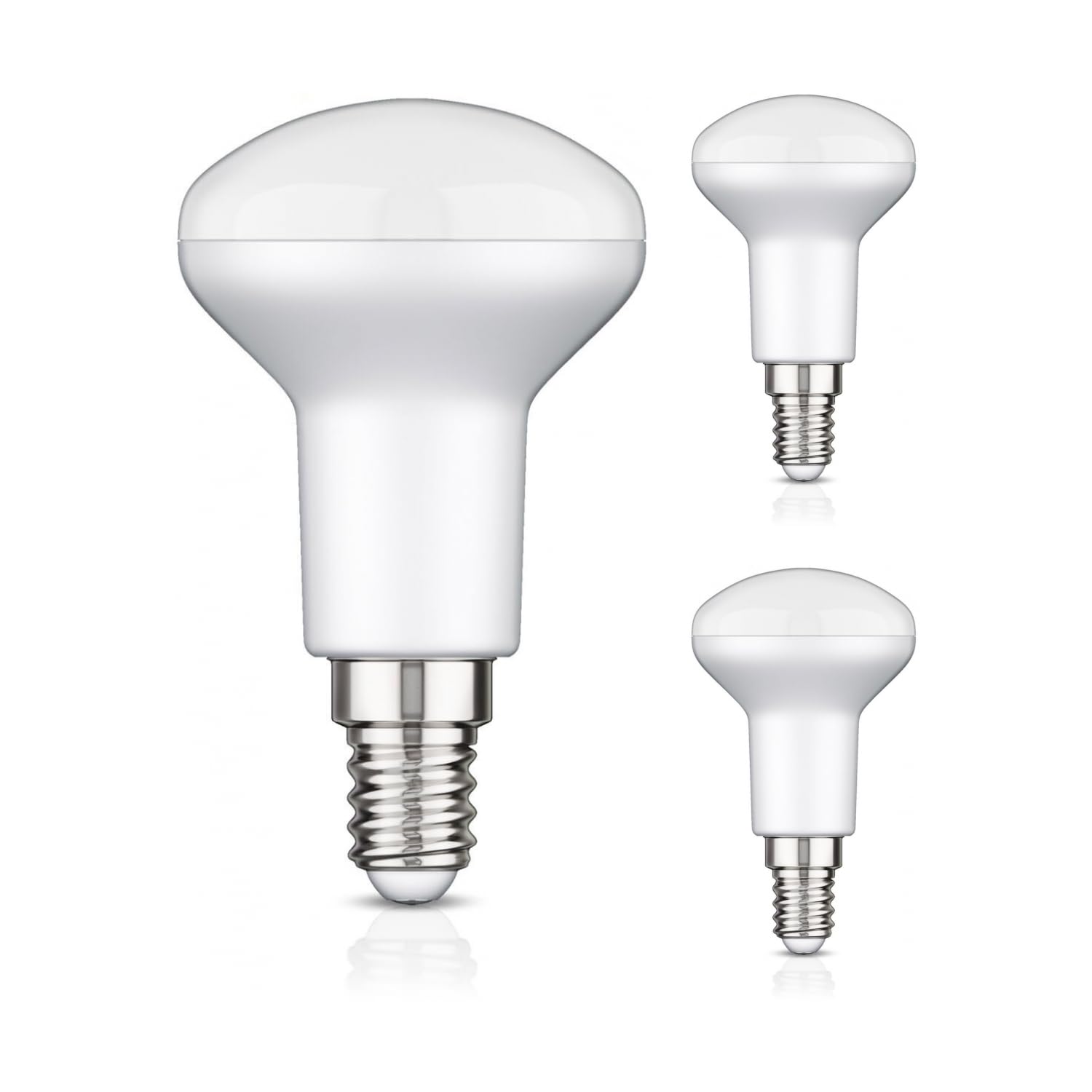ledscom.de 3 E14 LED Bulbs, R50, Warm White (2700 K), 6.2 W, 608lm, 116°, 3-Step dimmer, matt — image 1