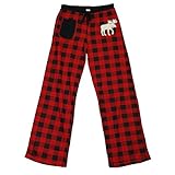 Lazy One Womens Plaid Moose Loungewear Pajama Pants