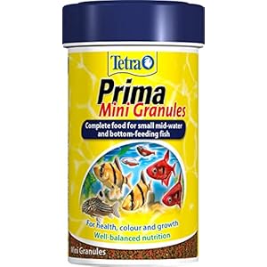 Tetra Prima Fish Food Mini Granules , Complete Fish Food for Small Mid-Water and Bottom-Feeding Fish, 100 ml
