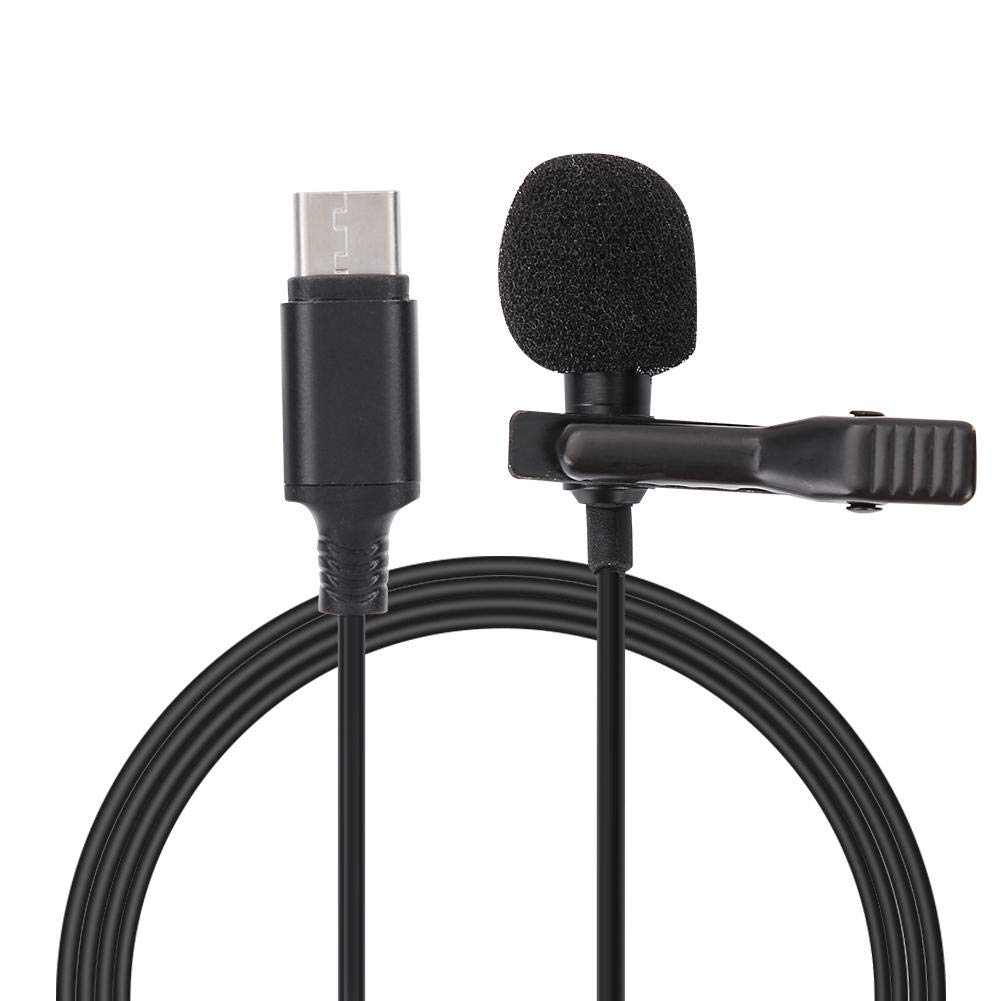 Mini Clip-On Lavalier Microphone Type-C Audio Interface Omni-Directional 360° Sound Microphone for Compatible Android Devices