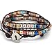 Handmade Genuine Leather Bracelet Cuff Bangle Multi Color Beaded 5 Wrap Adjustable